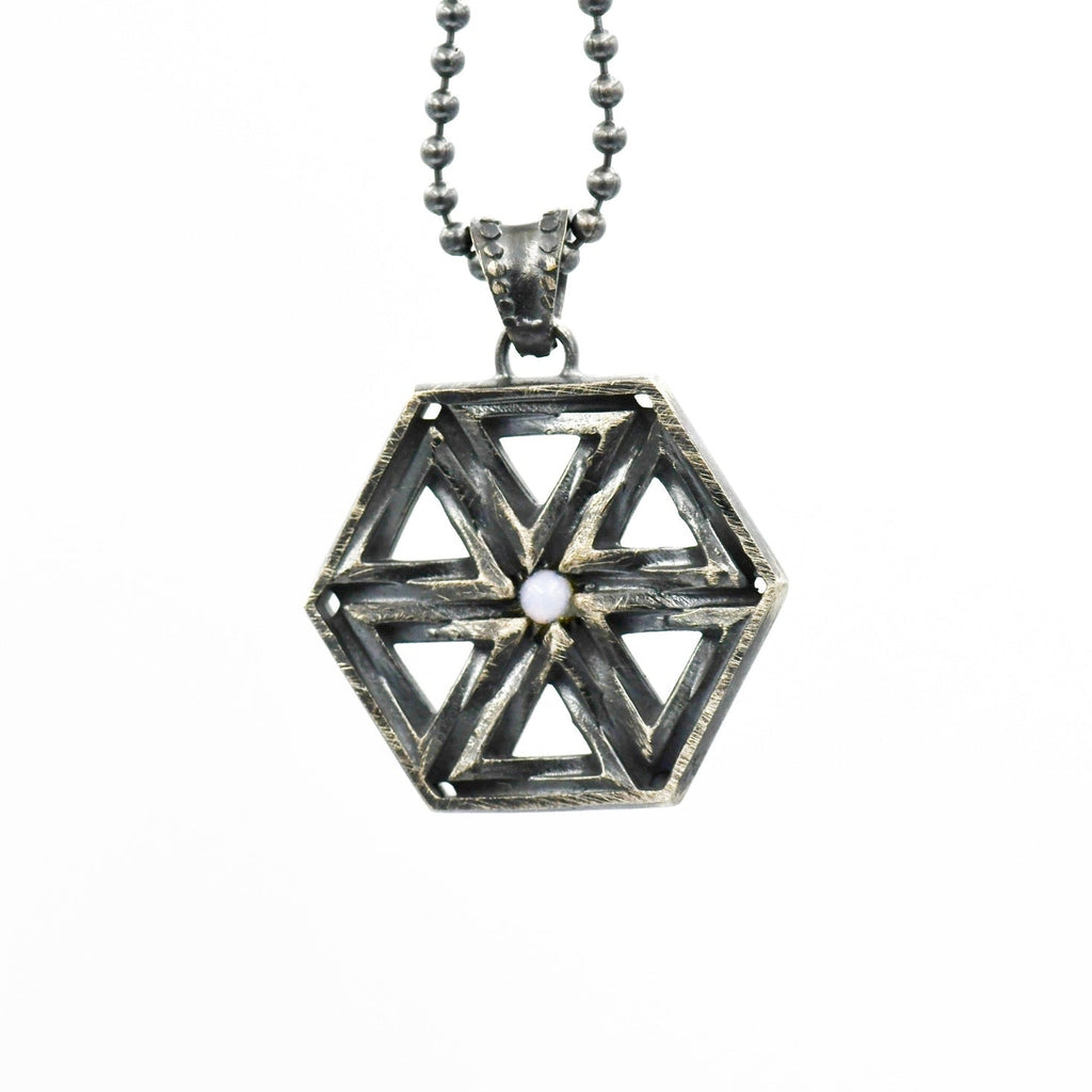 HEXAGONAL TRIQUETA STONE PENDANT