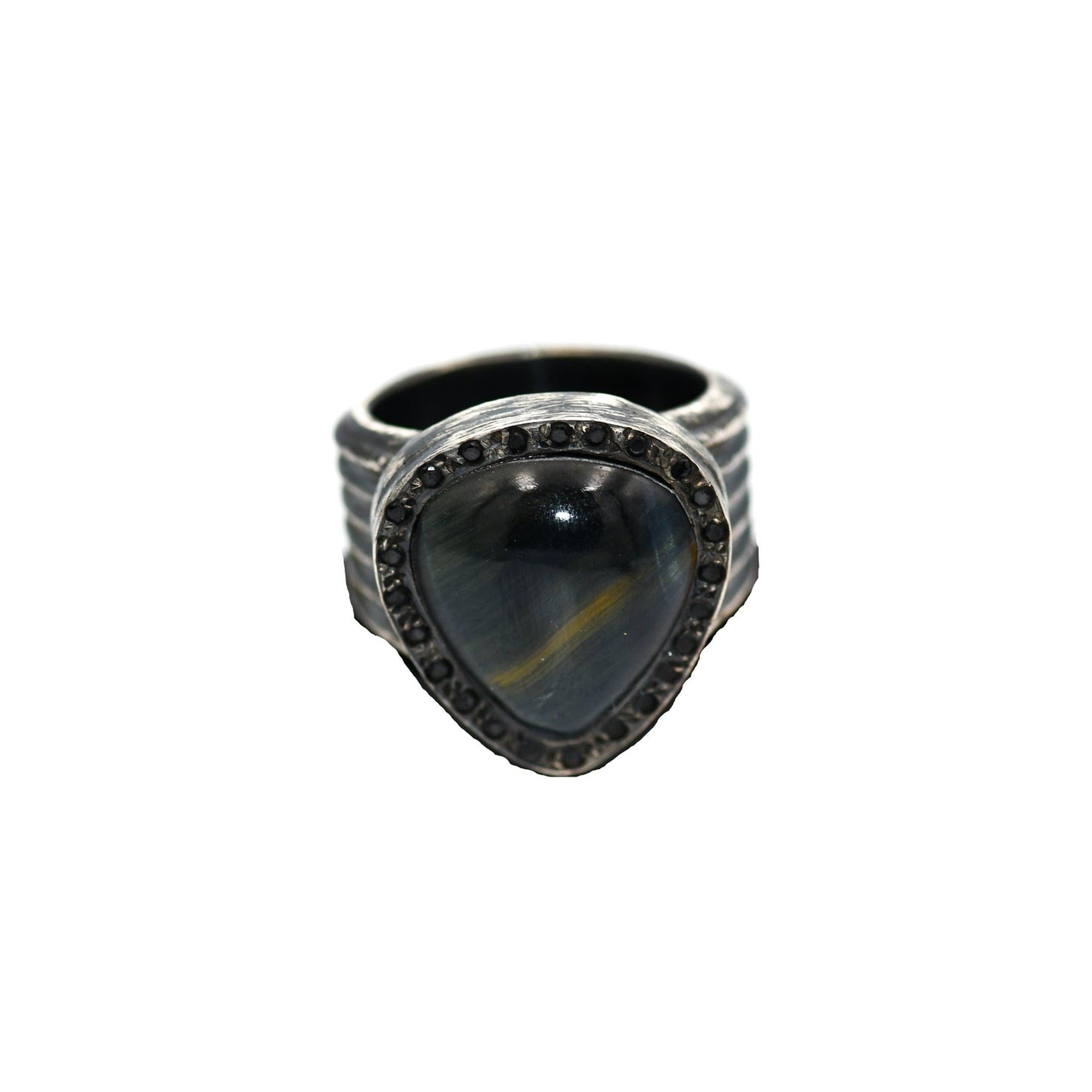 RJ GUITAR PICK STONE RING LABRADORITE