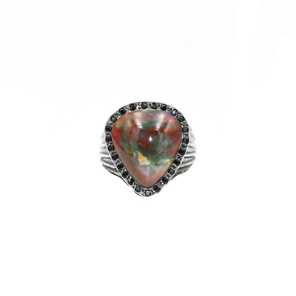 RJ GUITAR PICK STONE RING FIRE AGATHA