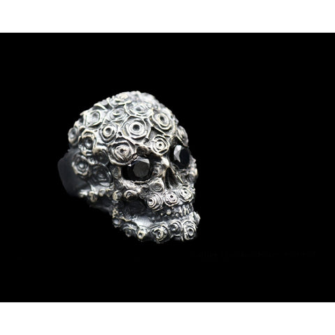 ROSES SKULL STONE RING