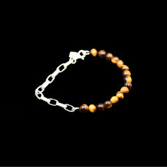 SILVER N TIGER EYE BRACELET