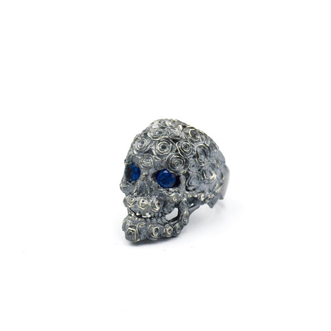 ROSES SKULL STONE RING