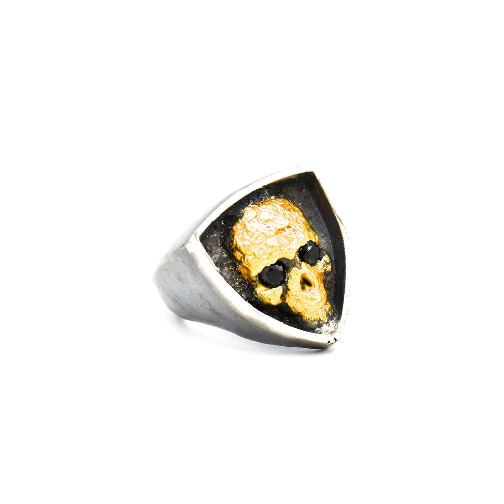 SKULL GUITAR PICK RING GOLDEN