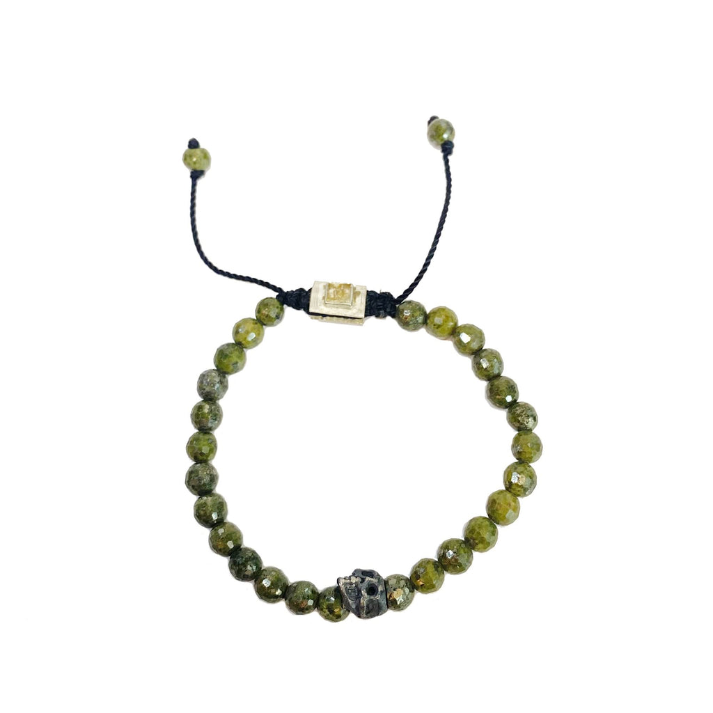 ONE SKULL GREEN PIRITE BRACELET