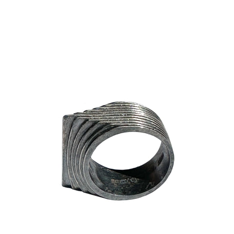 STRIPED TRAINGLE RING