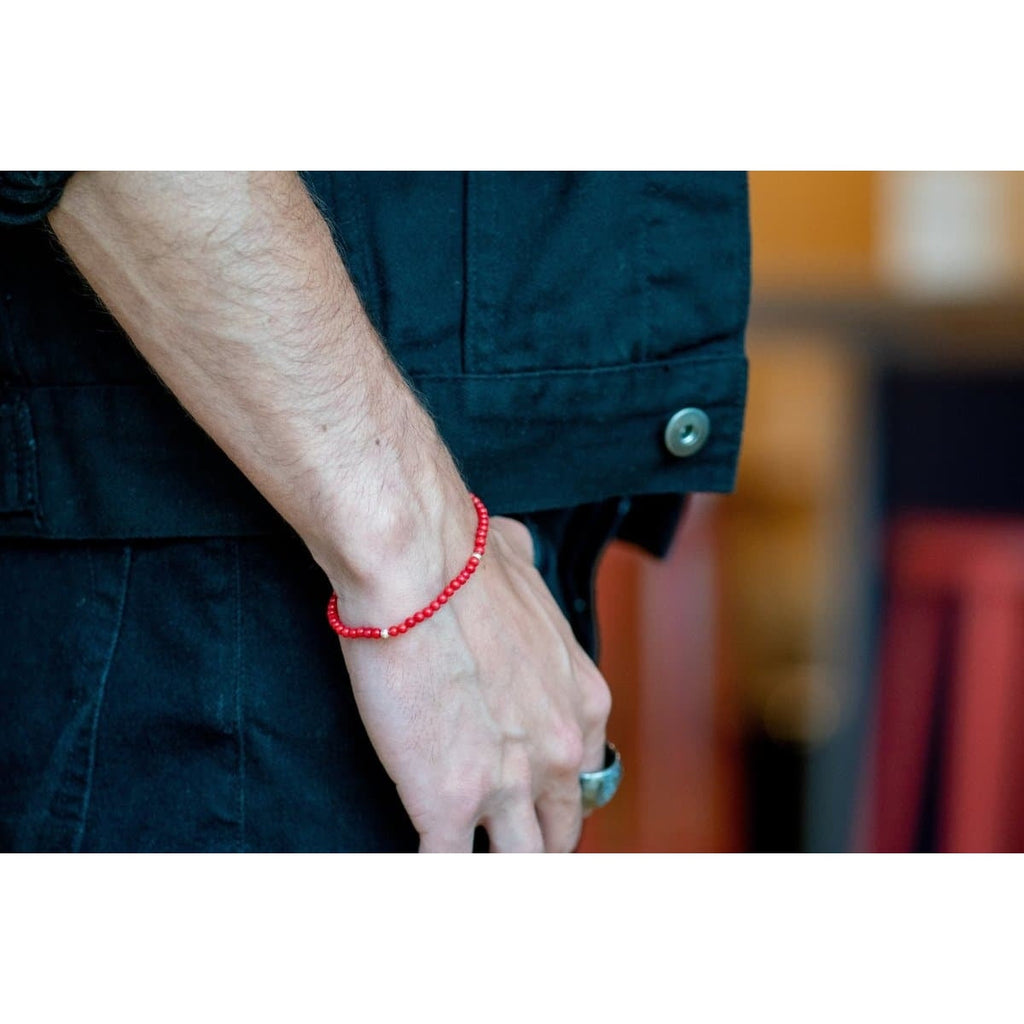 4 BALL RED CORAL BRACELET - Rock and Jewel