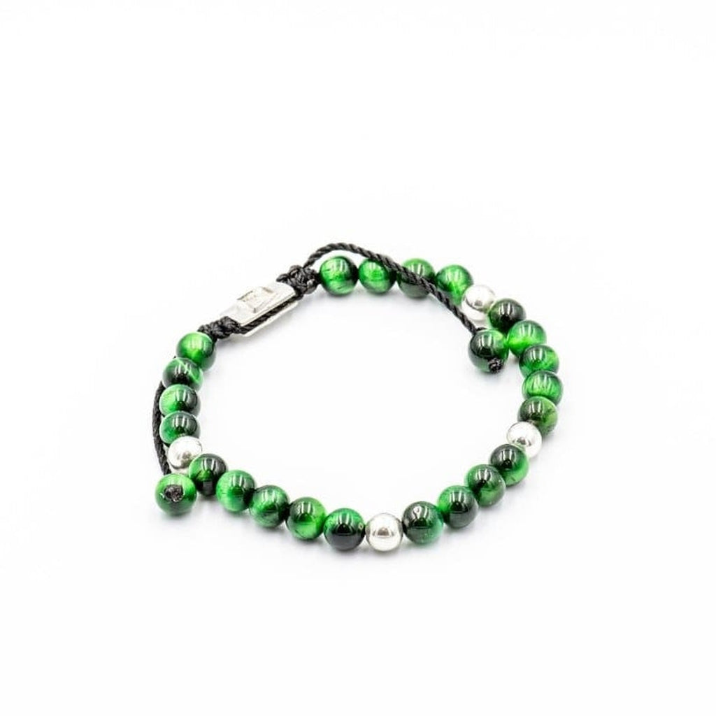 5 BALL OJO DE TIGRE VERDE BRACELET - Rock and Jewel