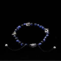 5 SKULLS OJO DE TIGRE AZUL BRACELET