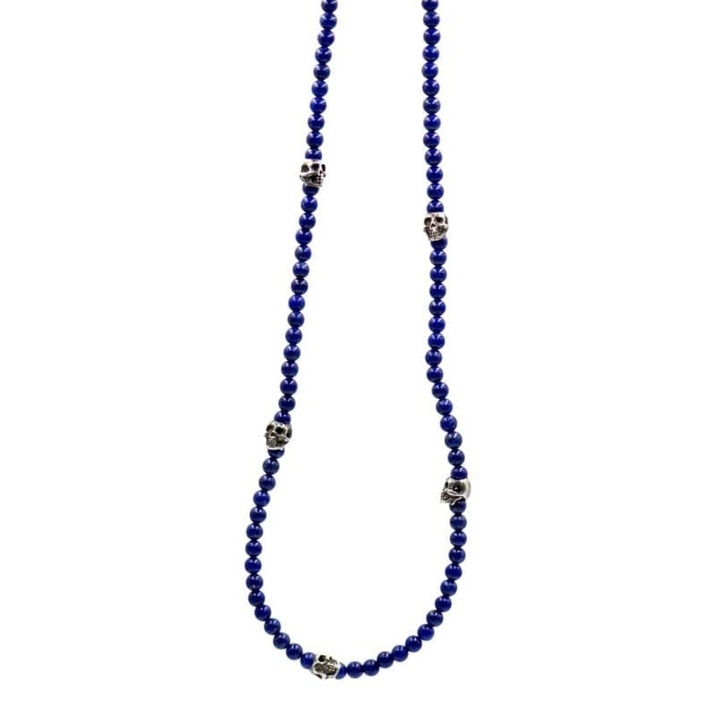 5 SKULLS LAPISLAZULI NECKLACE - Rock and Jewel