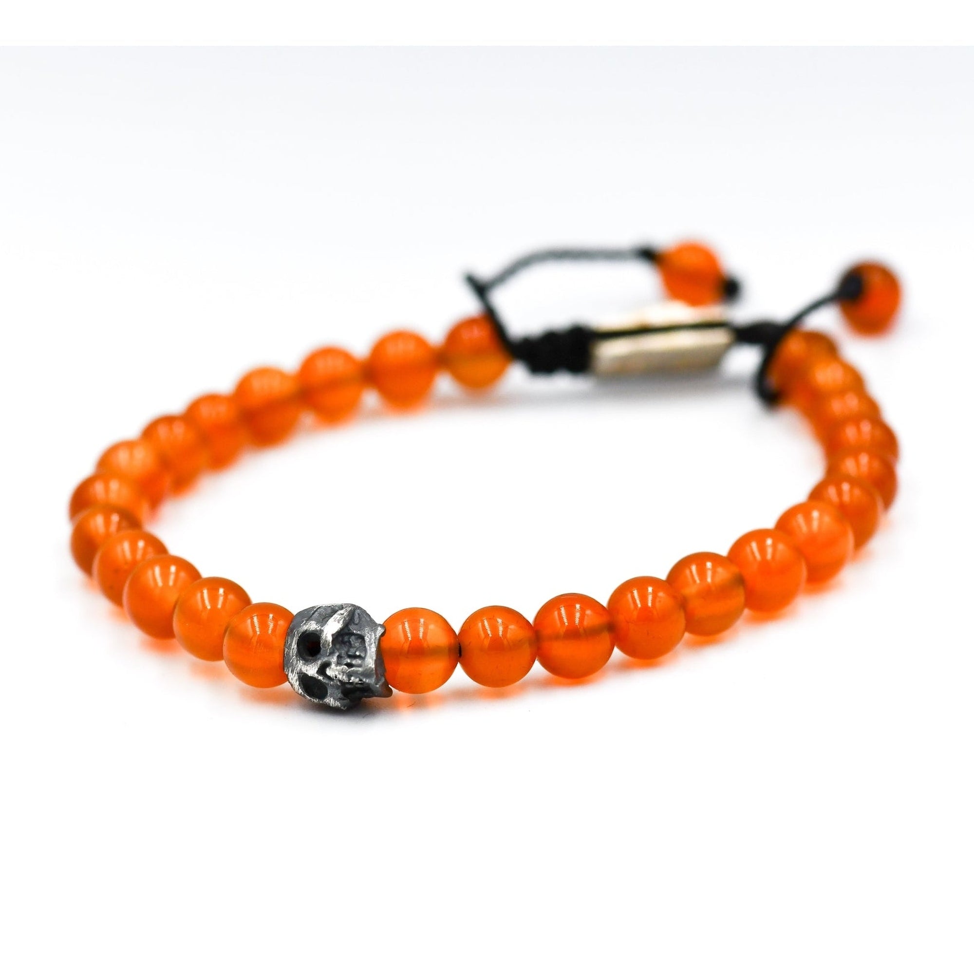 ONE SKULL ORANGE CORNALINE BRACELET