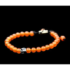 ONE SKULL ORANGE CORNALINE BRACELET