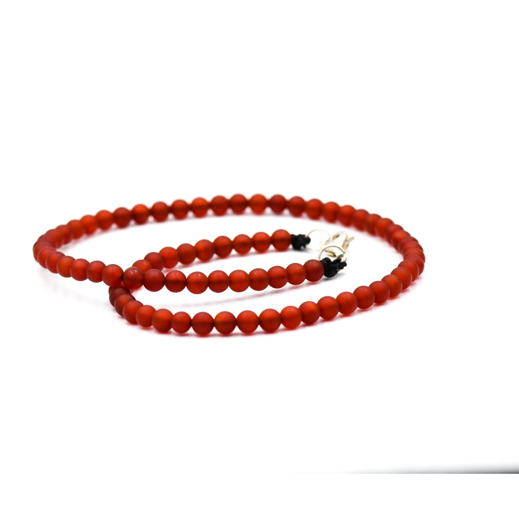 DOUBLE RED CORNALINE MATTE BRACELET