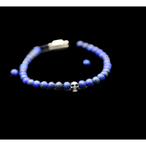 ONE SKULL LAPISLAZULI MATTE BRACELET