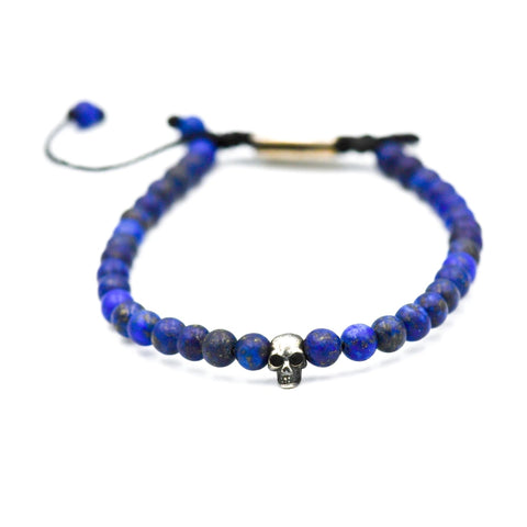 ONE SKULL LAPISLAZULI MATTE BRACELET