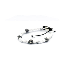 5 SKULLS WHITE TURQUOISE BRACELET