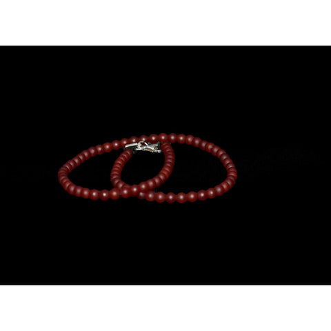 DOUBLE RED CORNALINE MATTE BRACELET