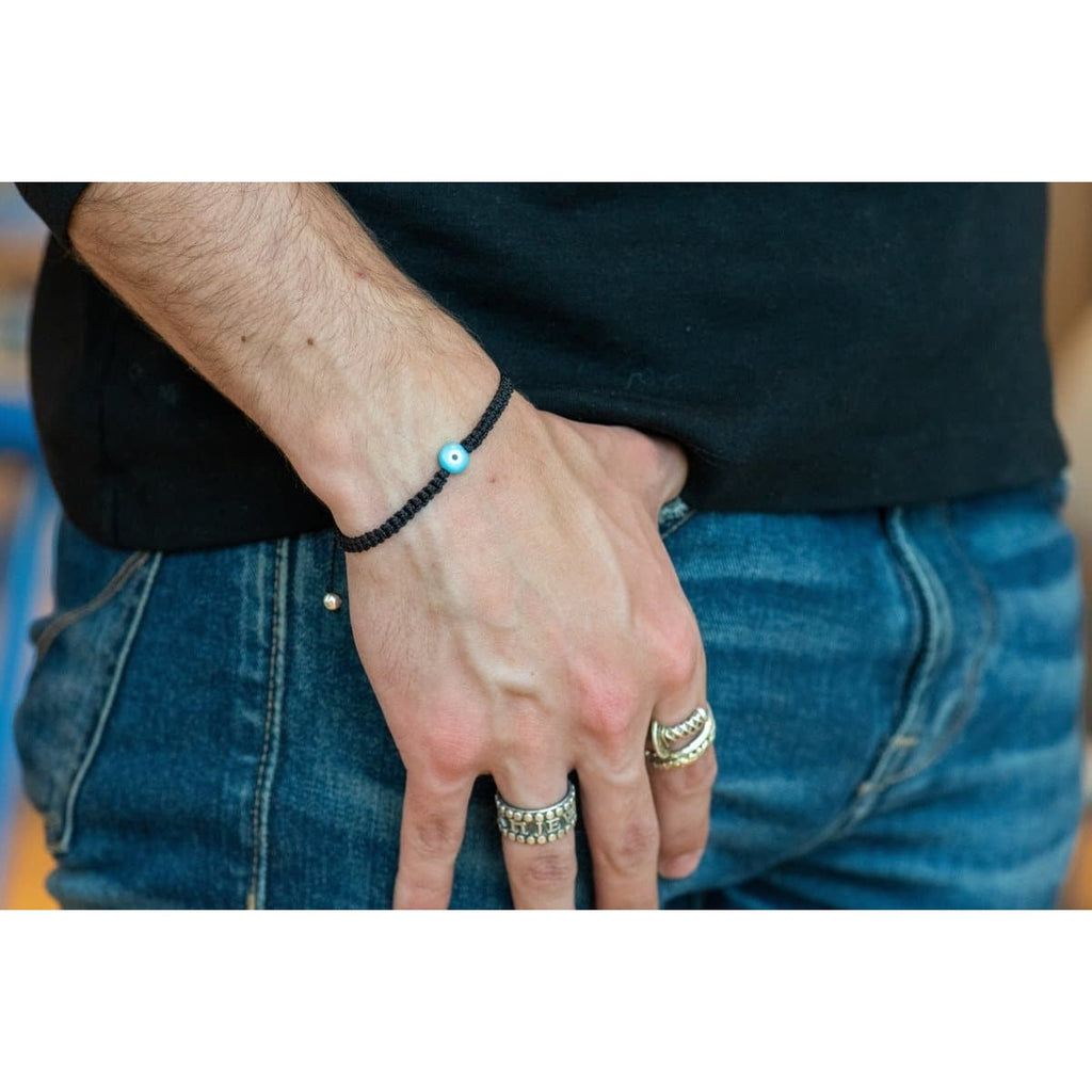 BLUE EYE BRAIDED BRACELET SP - Rock and Jewel