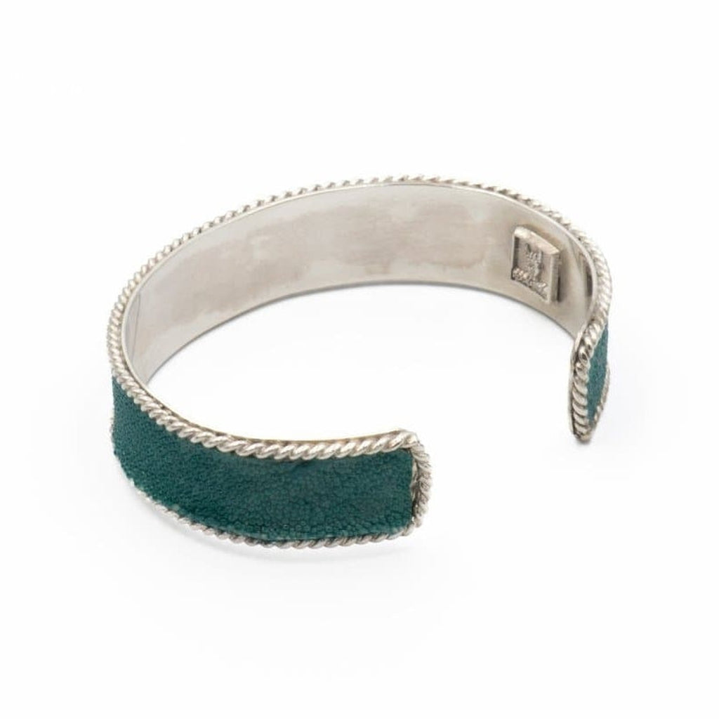 BLUE STINGRAY SKIN CUFF WIDE - Rock and Jewel