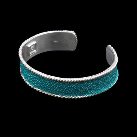 BLUE STINGRAY SKIN CUFF WIDE