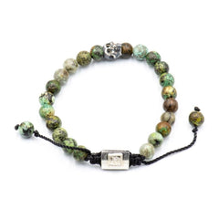 ONE SKULL AFRICAN TURQUOISE BRACELET