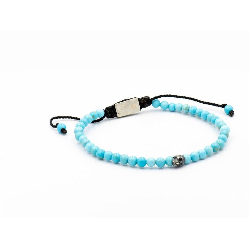 ONE SKULL FINE TURQUOISE BRACELET - Rock and Jewel