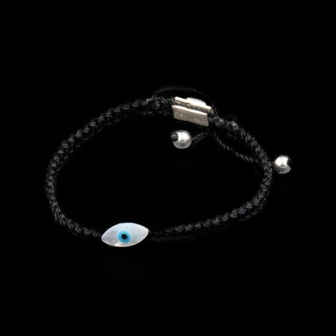 WHITE OVAL EYE BRAIDED BRACELET SP