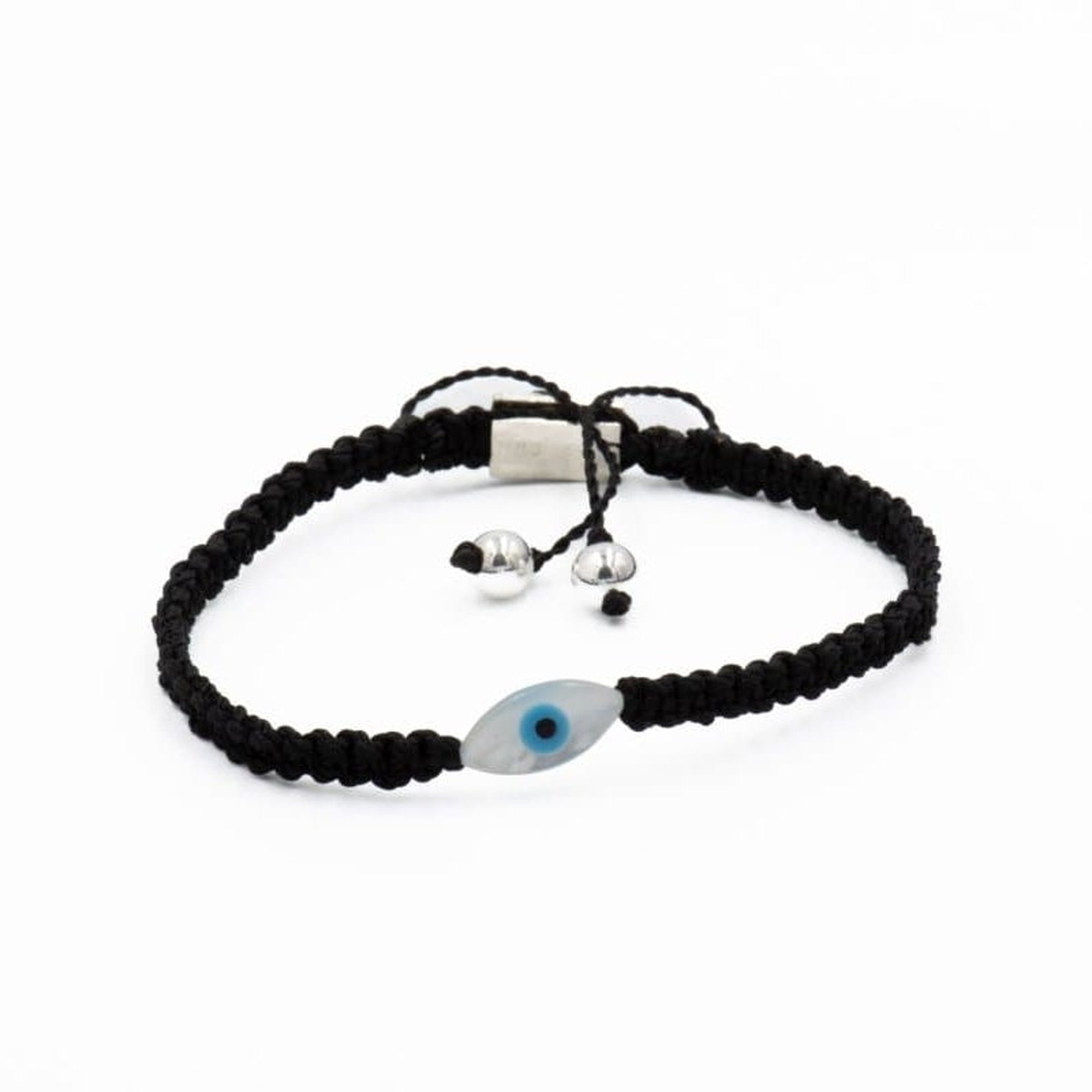 WHITE OVAL EYE BRAIDED BRACELET SP