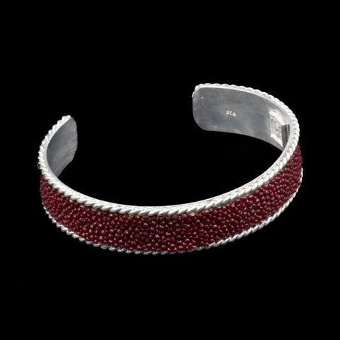 RED STINGRAY SKIN CUFF WIDE