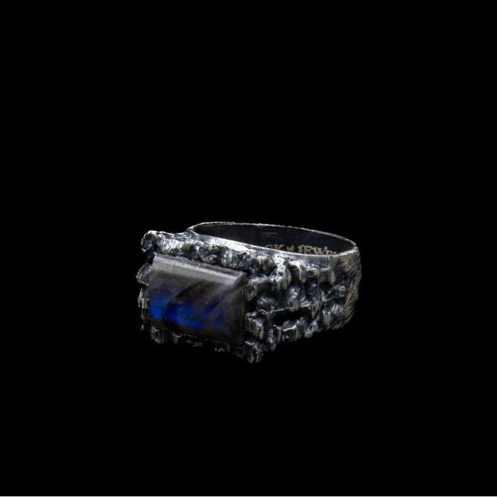 ROCKY LABRADORITE RING - Rock and Jewel