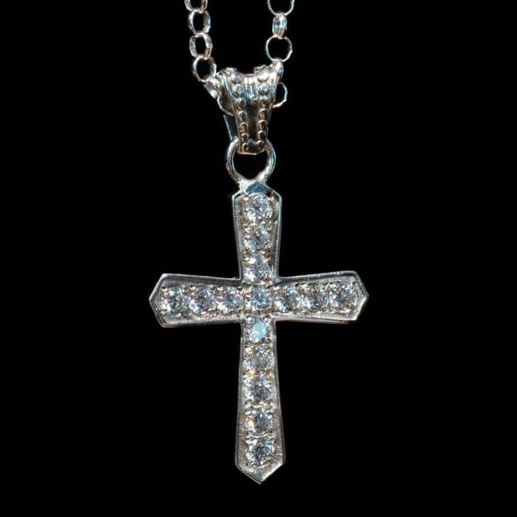 SMALL CROSS ZIRCONIA BLANCA - Rock and Jewel