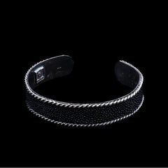 BLACK STINGRAY SKIN CUFF WIDE