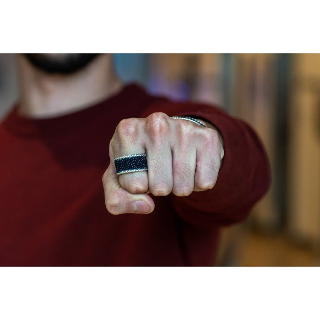 STINGRAY SKIN RING WIDE - Rock and Jewel