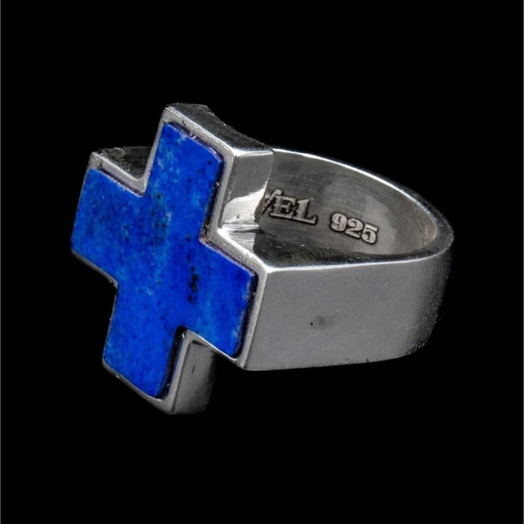 STONE CROSS RING LAPISLAZULI - Rock and Jewel