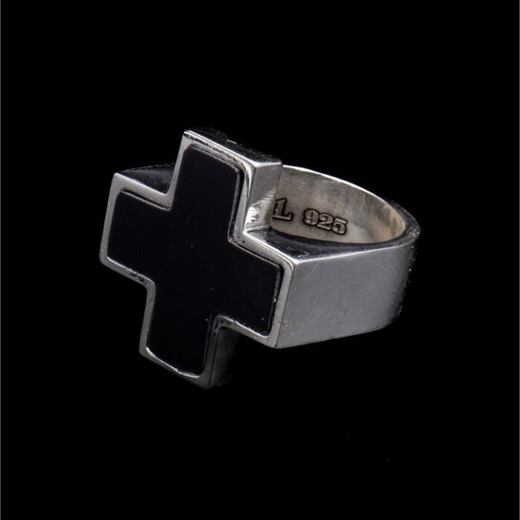 STONE CROSS RING ONIX - Rock and Jewel