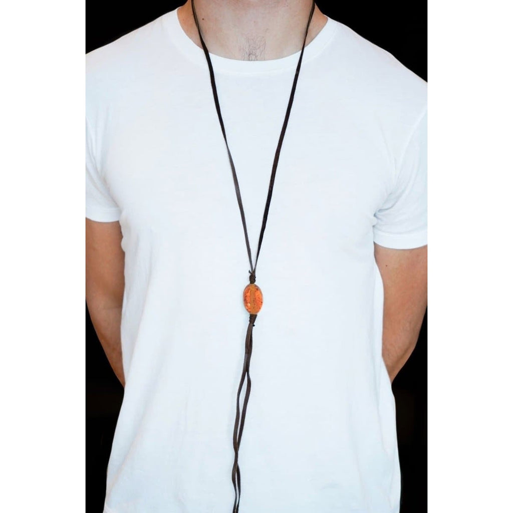 STONE LEATHER NECKLACE - Rock and Jewel