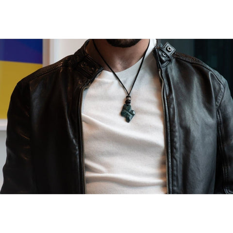 STONE LEATHER NECKLACE II